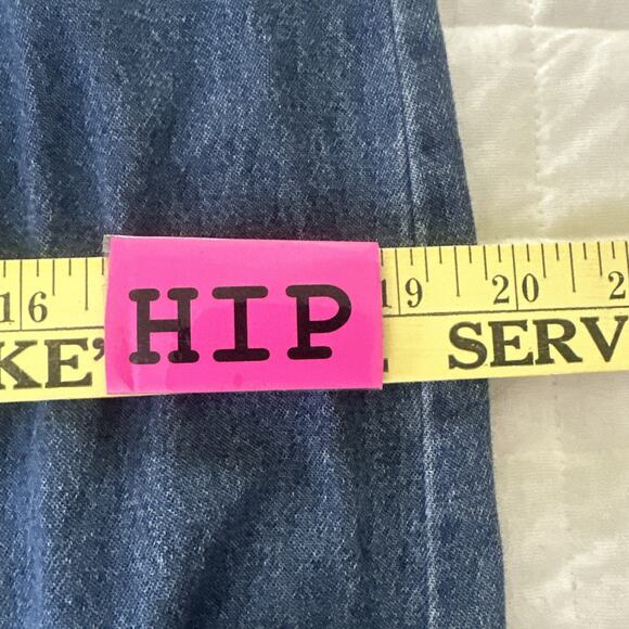 BLUE J Womens Shirt Dress Small Blue Denim Turquoise Snap Shift Retro 90s Boho - Picture 9 of 10